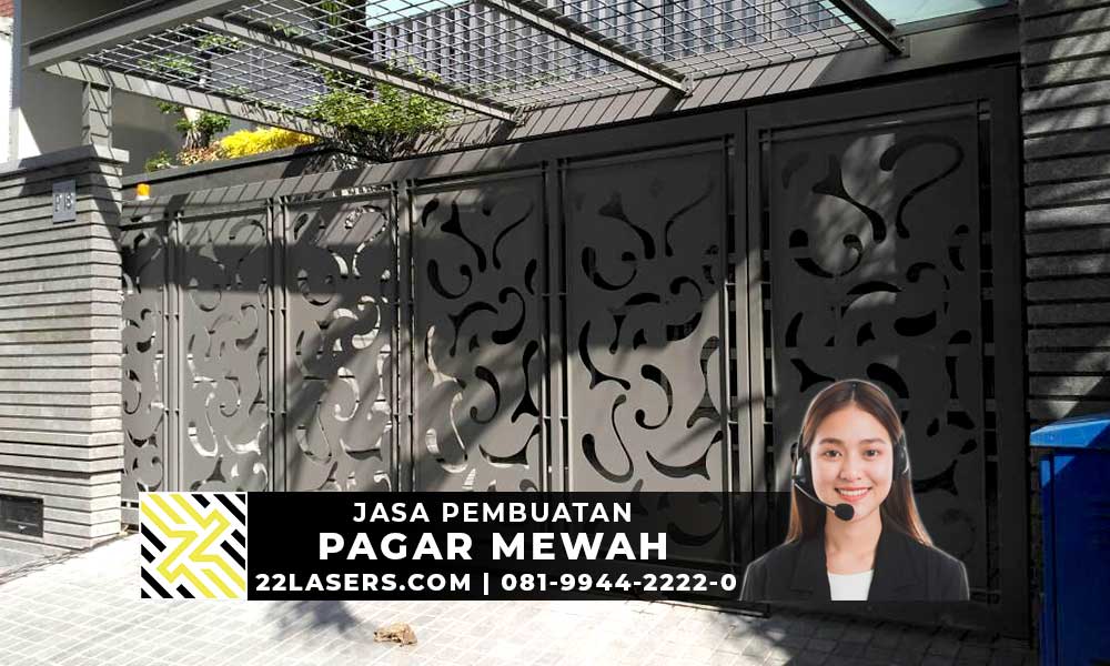 pagar laser cutting rumah minimalis motif batik