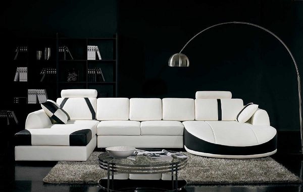 model sofa ruang tamu gaya Modern Dengan Penyimpanan warna putih