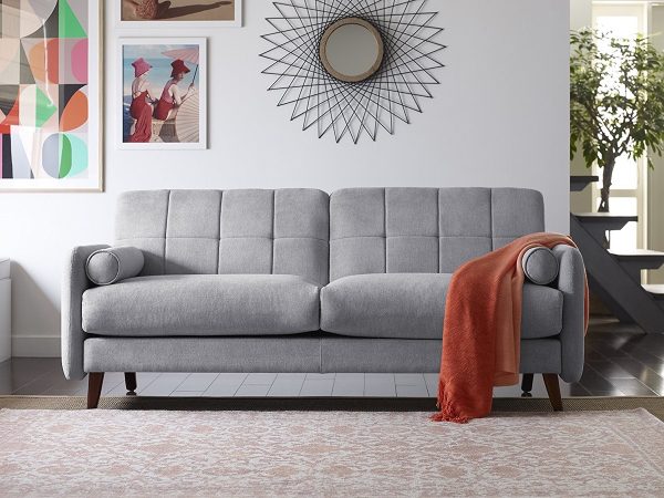 model sofa ruang tamu gaya modern dengan bantalan sandar