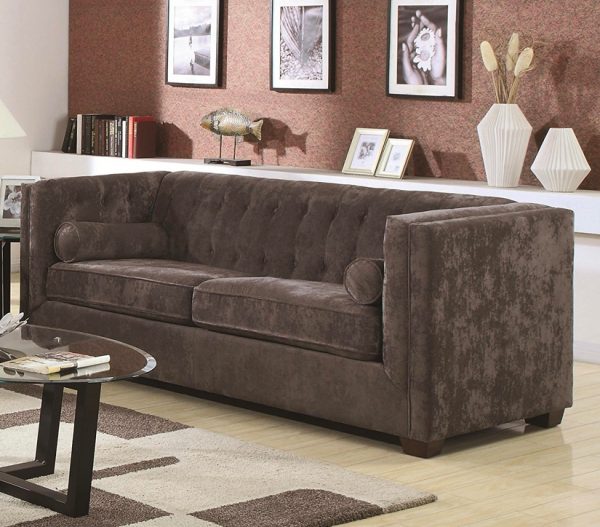 model sofa ruang tamu Chesterfield Beludru