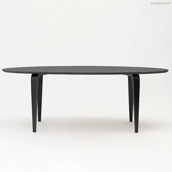 desain meja makan bentuk oval warna hitam