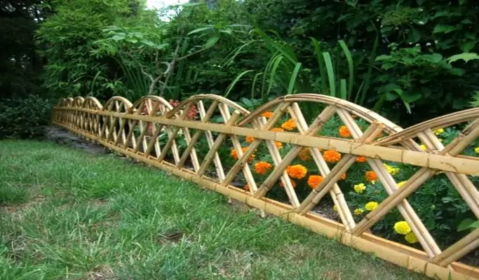 model pagar bambu khusus taman bunga