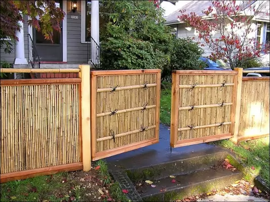model pagar bambu gaya kupu